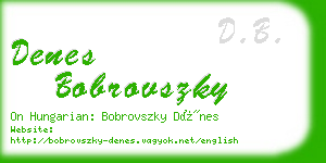denes bobrovszky business card